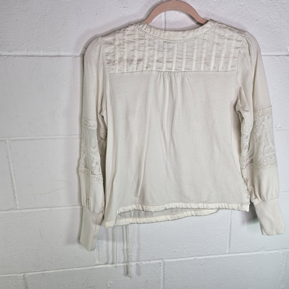 Anthropologie Tiny Romantic Ivory Victorian Style Blouse - Picture 7 of 12
